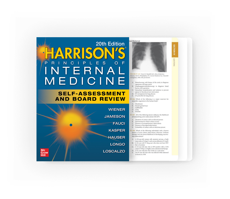 Book Cover and Preview of Harrison's Internal Medicine Self-Assessment and Board Review 20th Edition